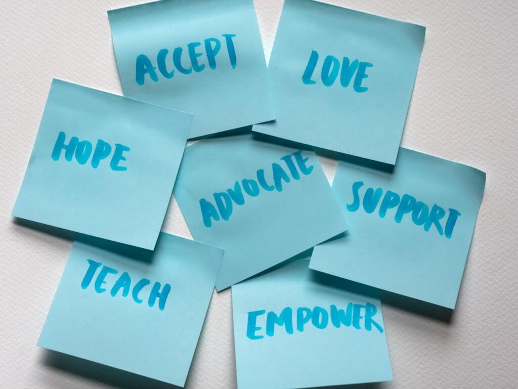 pexels-photo-8709442 Handwrting Letters on Blue Sticky Notes